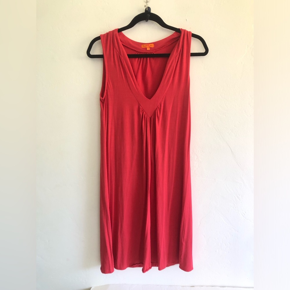 Michelle Jonas Dress Women's Size L Red/Orange Boho Sleeveless Beach Pool Summer